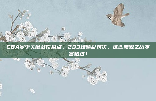 CBA赛季关键战役盘点，283场精彩对决，这些巅峰之战不容错过！