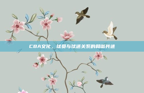 CBA文化，球员与球迷关系的和谐共进