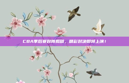 CBA季后赛对阵揭晓，精彩对决即将上演！