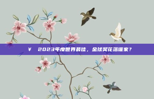 🥇 2023年度世界最佳，金球奖花落谁家？