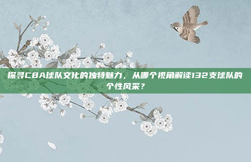 探寻CBA球队文化的独特魅力，从哪个视角解读132支球队的个性风采？