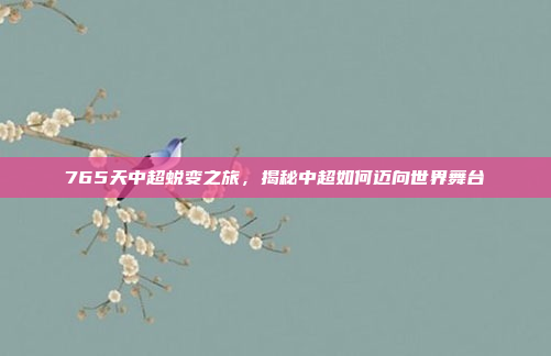 765天中超蜕变之旅，揭秘中超如何迈向世界舞台