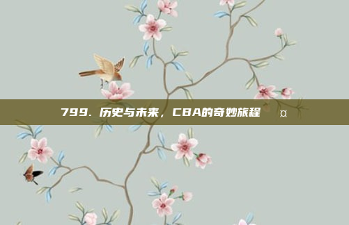 799. 历史与未来，CBA的奇妙旅程🛤️