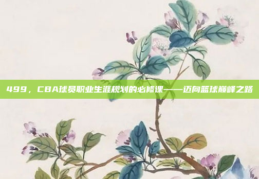 499，CBA球员职业生涯规划的必修课——迈向篮球巅峰之路